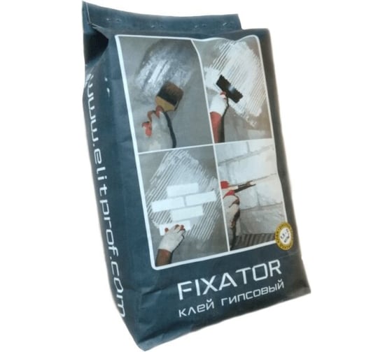 Клей гипсовый ООО Элитпроф "FIXATOR" летний, мешок 4 кг Кгф4