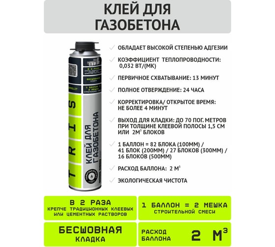 Комплект Клей для газобетона TriS "TERMOLIT" 12 шт МП КГ014