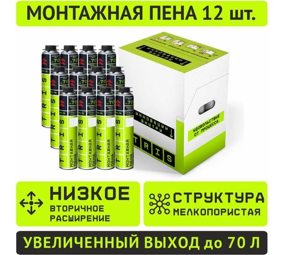 Комплект Монтажная пена TriS "PRO-70" (12 шт) МП ПМ058