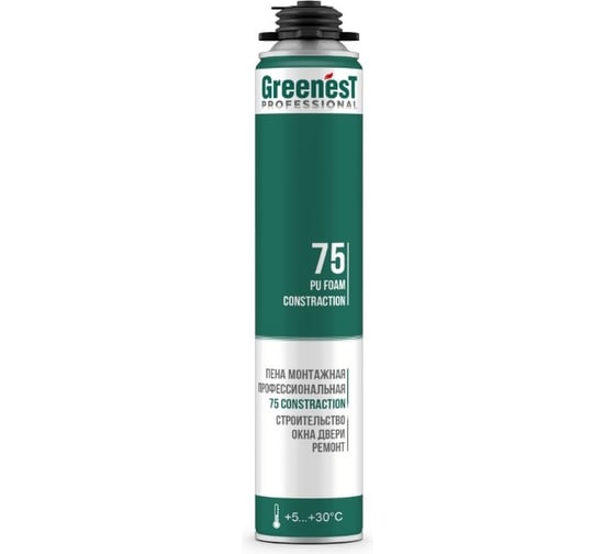 Пена монтажная GreenesT PROFESSIONAL CONSTRACTION 75, лето до +30ᵒС, 185118575 1