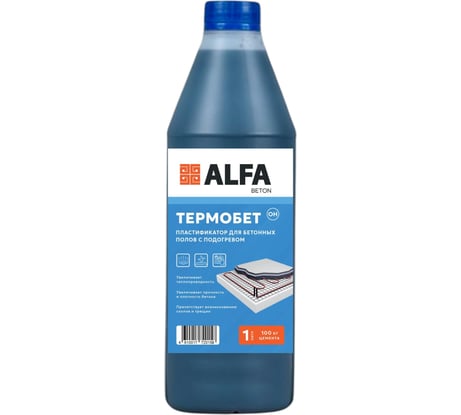 Пластификатор для бетона при устройстве теплых полов AlfaBet ТермоБетон 1 л 20158