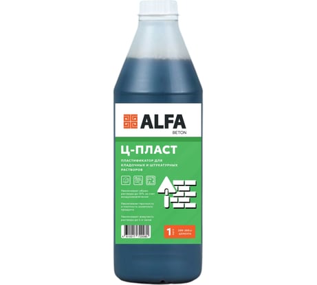 Пластификатор для штукатурных и кладочных растворов AlfaBet Ц-ПЛАСТ 1 л 20080