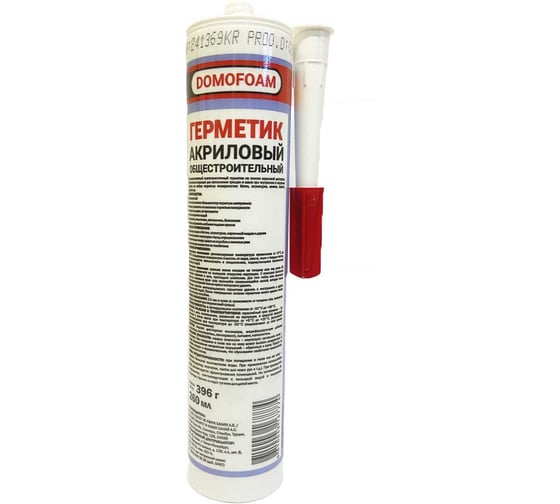 Герметик акриловый общестроительный DOMOFOAM 0.26 л, белый 9782144