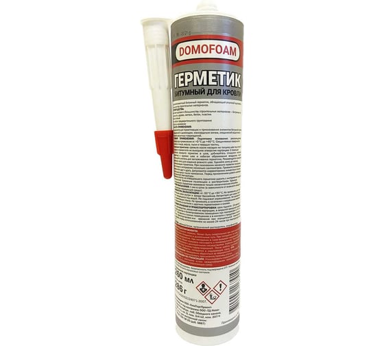 Герметик битумный для кровли DOMOFOAM 0.26 л, черный 9782093
