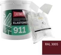 Ремкомплект для гидроизоляции и ремонта кровли Elastomeric Systems Elastomeric 911 (3кг.) тёмно-красный и Chips 50шт 911_3005_3kg_kvadrat_7х7