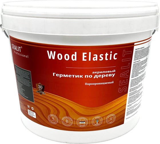 Герметик для дерева акриловый Sealit Wood Elastic, 7 кг, Сосна 136105