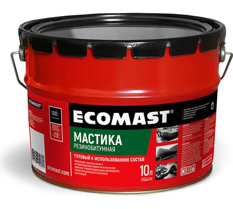 Резинобитумная мастика ECOMAST 10л, металлическая упаковка 24622