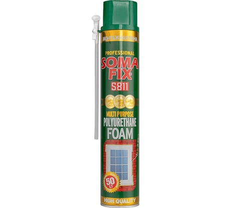 Монтажная пена SOMA FIX ручная, 750 мл (50 л выход), всесезонная 61874006