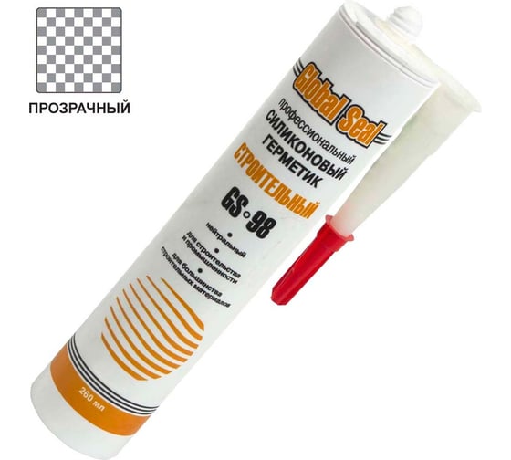 Силиконовый нейтральный герметик GlobalSeal GS-98, бесцветный, 260 мл 3980010