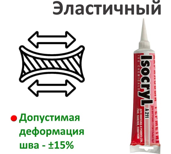 Акриловый герметик ISOCRYL A211, белый, 115 мл 2110108