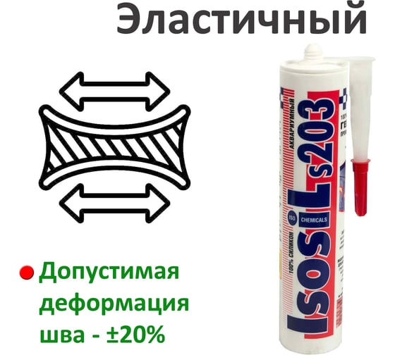 Аквариумный силиконовый герметик ISOSIL S203, черный, 280 мл 2030711