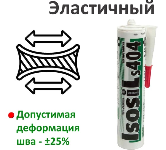 Силиконовый термостойкий герметик ISOSIL S404, красный, 310 мл 4041014