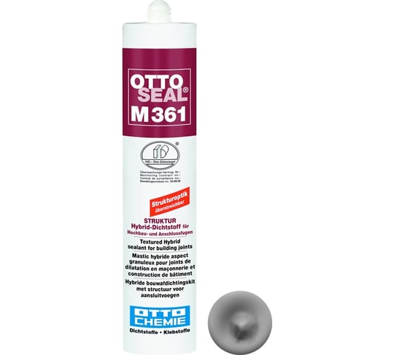 Фасадный структурированный клей-герметик OTTO-CHEMIE серый бетон, 310 мл otto/m361/c56 1