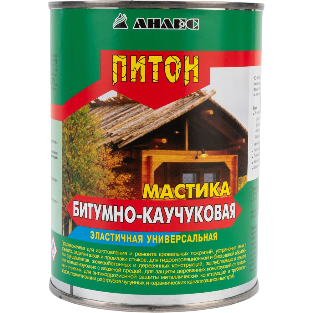 Битумно-каучуковая мастика Анлес Питон 1л/0,8кг 70238 - выгодная цена ...