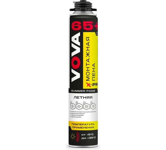 Пена монтажная профессиональная летняя VOVA X-PRO 65+ VO-0002/984/991