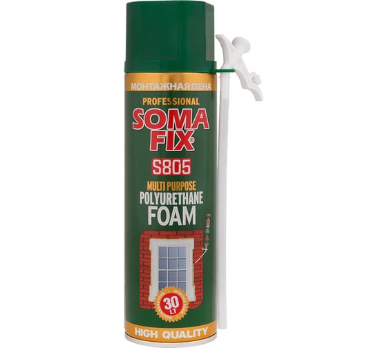 Монтажная пена SOMA FIX ручная, 500 мл (30 л выход), всесезонная 61874003 1
