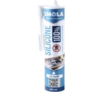 Герметик SMOLA санитарный SILICONE 100 белый, 300 мл 04-1-1-002
