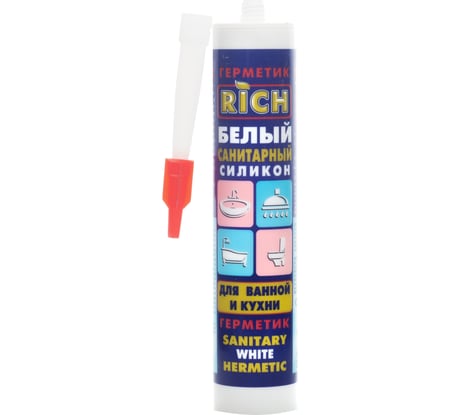 Санитарный силикон RICH белый 113946