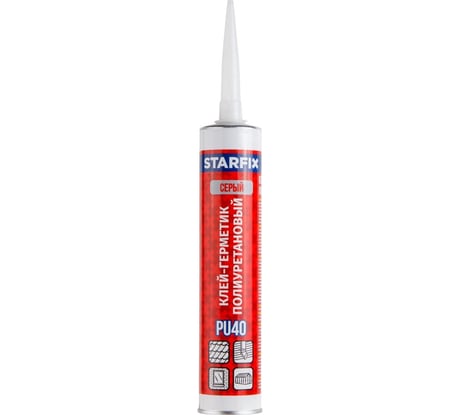 Клей-герметик полиуретановый STARFIX PU40, серый 300 мл SM-30218-1 ЦЗ-0002515456