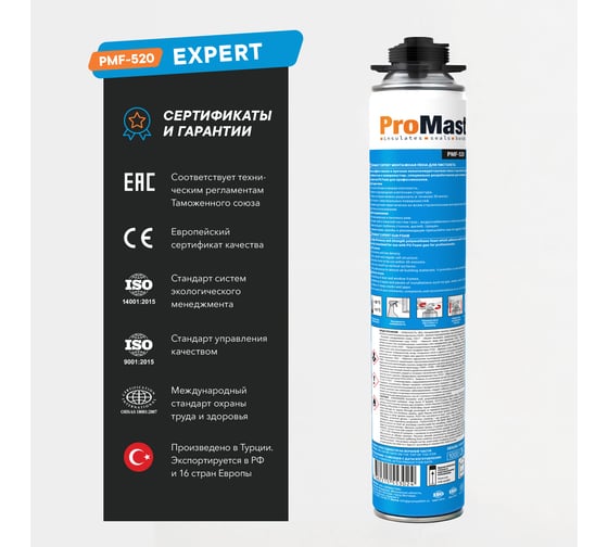 Профессиональная монтажная пена под пистолет Expert ProMast PMF520R00W