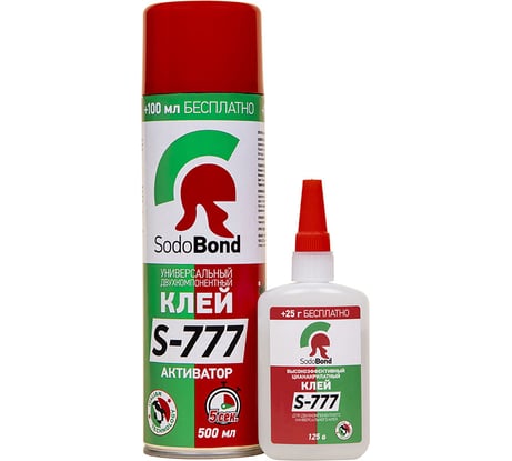 Двухкомпонентный клей SODOBOND 125 гр+500 мл 4631140040128