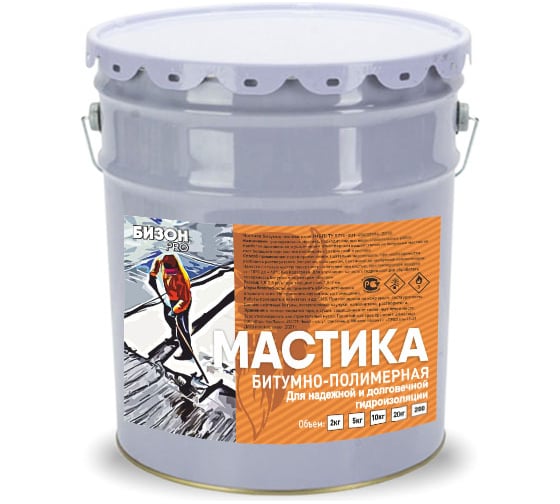 Битумно-полимерная мастика Бизон 5 л 901405 1