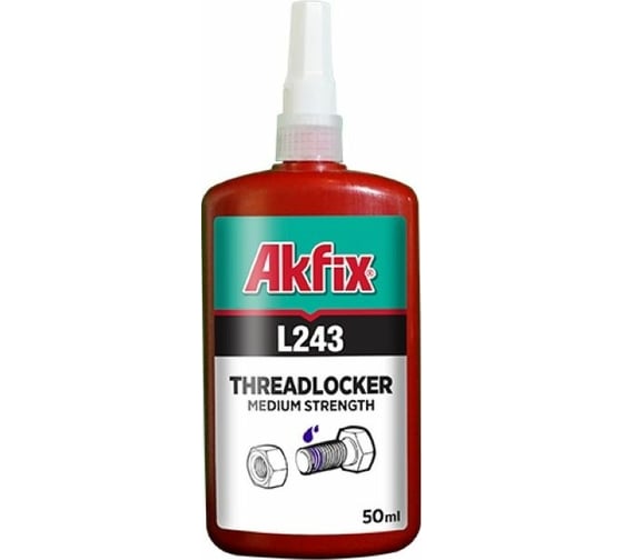 Анаэробный фиксатор резьбы средней прочности Akfix L243 50 мл, L243_01