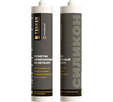 Герметик силиконовый по металлу Tekker прозрачный, 280 мл 4680195340233