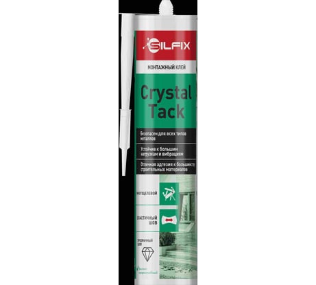 Монтажный клей Silfix Crystal Tack, прозрачный, 280 мл. SCTT280