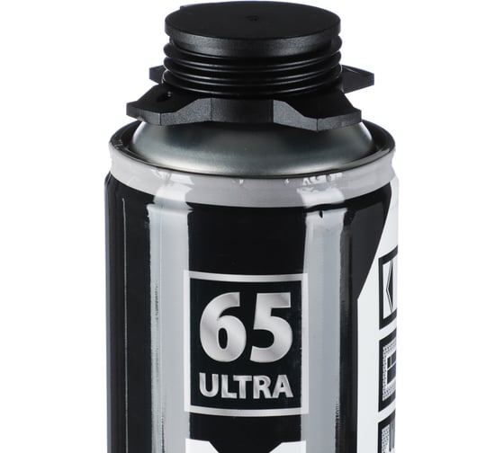 Пена монтажная ЕРМАК ULTRA 65 для окон и дверей, низкое вторичное расширение, всесезонная, 65 л, 850 г 469-256