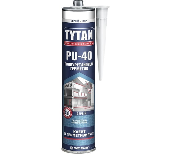 Герметик полиуретановый TYTAN PROFESSIONAL pu 40 серый (ral 7045), 310 мл 274990