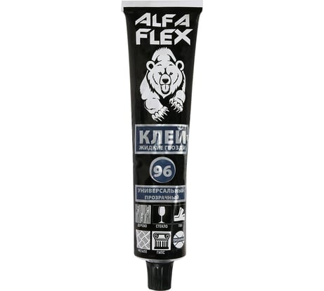 Клей ALFAFLEX жидкие гвозди, универсальный, прозрачный, 80 мл, в шоу-боксе 754294