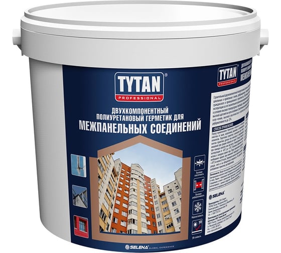 Герметик полиуретановый TYTAN PROFESSIONAL 2-х комп., для межпанельных соединений, белый, 16 кг 234882 1