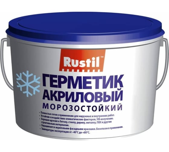 Акриловый герметик Рустил Акрил, 15 кг, серый 61458039 1
