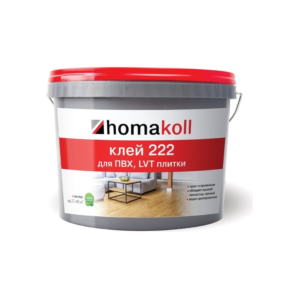 Клей Homakoll 222, для ПВХ и LVT плитки, 1 кг 460398 - выгодная цена ...