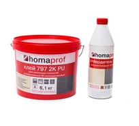 Клей Homakoll 797 PU 2К, 6.09+0.91 кг, 450-1200 г/м2, 7 кг 85218