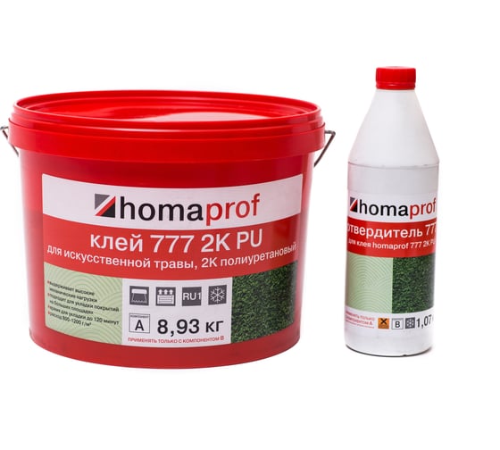 Клей Homakoll 777 2K PU, 8.93+1.07 кг, зелен. 800-1200 г/м2, 10 кг 60221