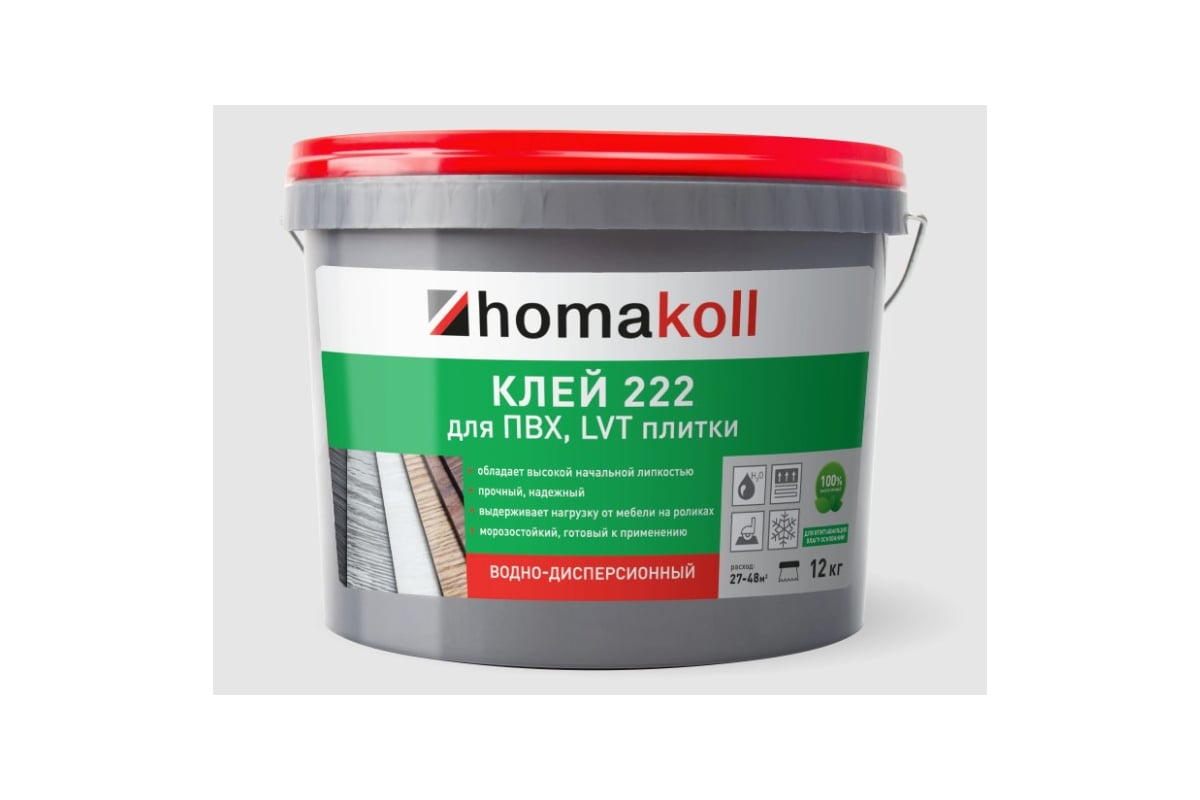 Клей Homakoll 222, для ПВХ и LVT плитки, 6 кг 460400 - выгодная цена ...