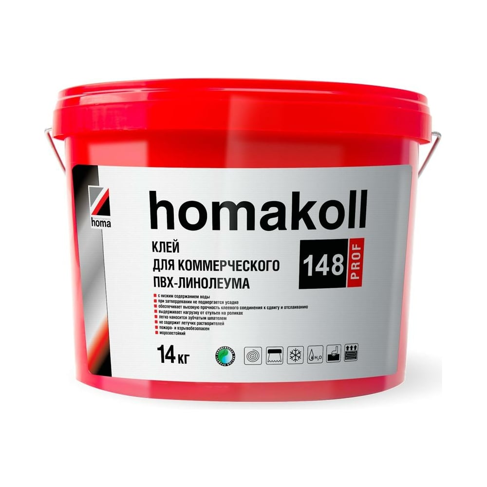 Клей для ПВХ покрытий Homakoll 148, морозостойкий, 14 кг 148-14-19 ...