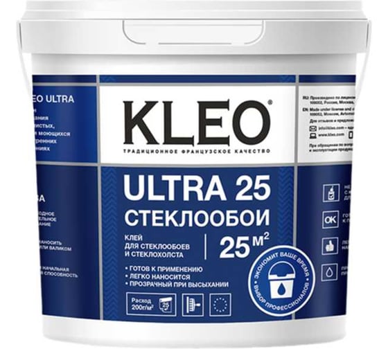 Клей готовый для стеклообоев КLEO ULTRA 5 кг 191 ULTRA 5 кг
