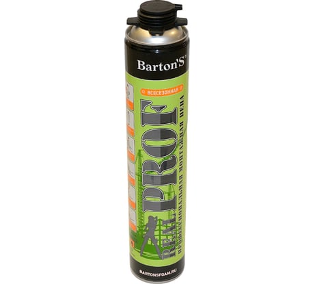 Профессиональная монтажная пена BARTON'S REALPROF всесезонная до -18 градусов, 750 мл BR109