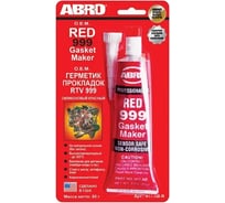 Герметик прокладок ABRO 999 силиконовый, красный, 85 г 411-AB