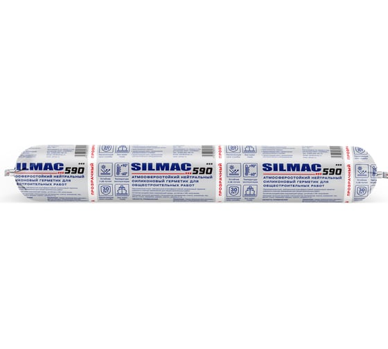 Cиликоновый герметик для общестроительных работ SILMAC 590 файл-пакет 785 г, цвет: прозрачный SP-0037/198/242