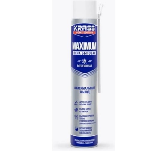 Пена монтажная KRASS Home Edition Maximum всесезонная 0,75 л ЛА-00003188