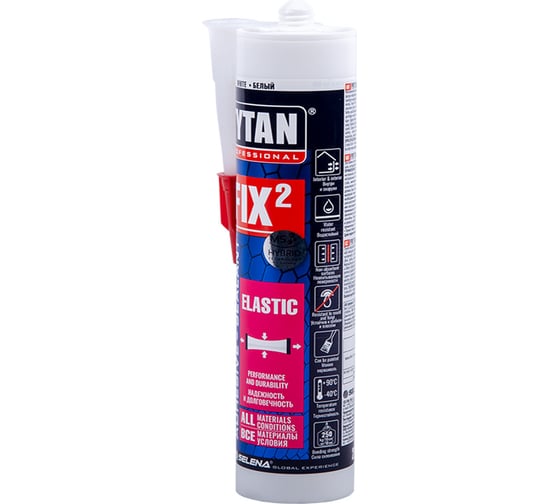 Клей-герметик TYTAN Professional Fix2 Elastic, 290 мл, белый 211358