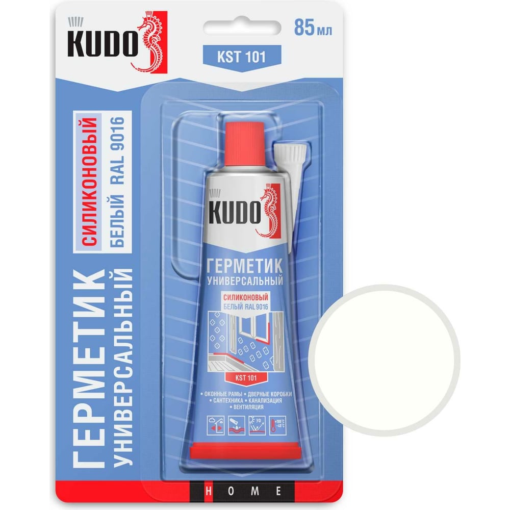 Универсальный силиконовый герметик KUDO белый, тюбик 85 мл KSТ-101 ...