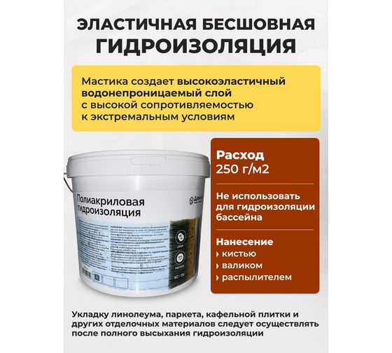 Полиакриловая гидроизоляция Доминар БС 132, 1 кг M58762
