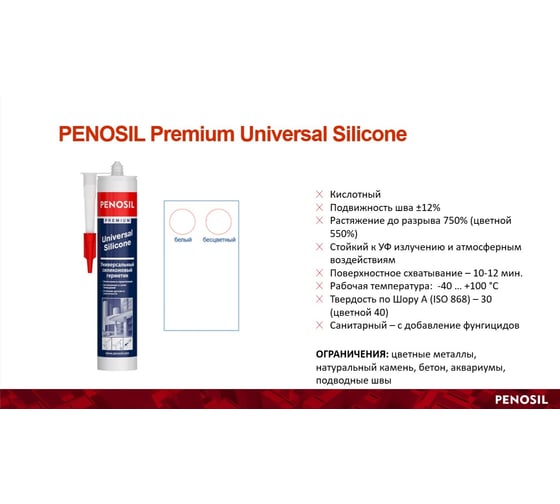 Герметик Penosil Premium универсальный силиконовый серый 280 мл H4178