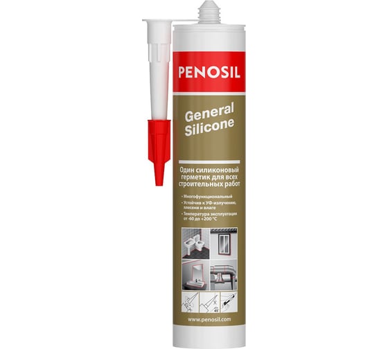Герметик Penosil силиконовый нейтральный белый General 280 мл H4174 1