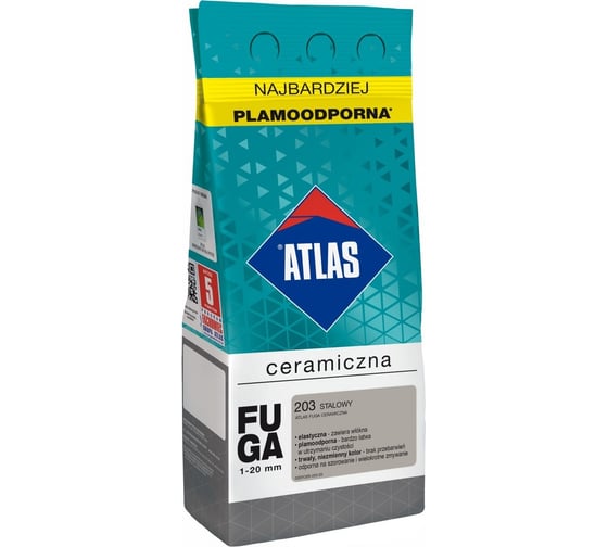 Керамическая затирка ATLAS стальной, 2 кг (1-20 мм) 203-СER
